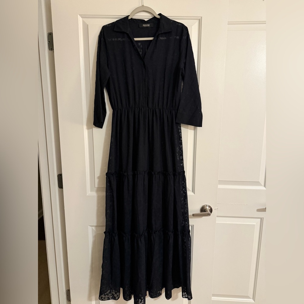 H&M Black Long Sleeve Maxi Dress